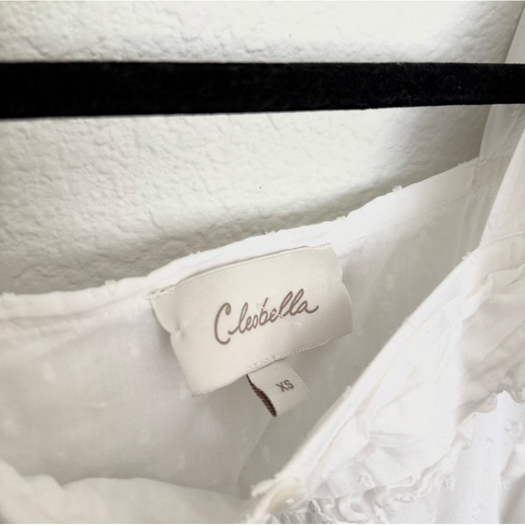 Cleobella Zane Dress Swiss Dot Ruffle Tiered Pinafore Bow Sleeve - Picture 5 of 8